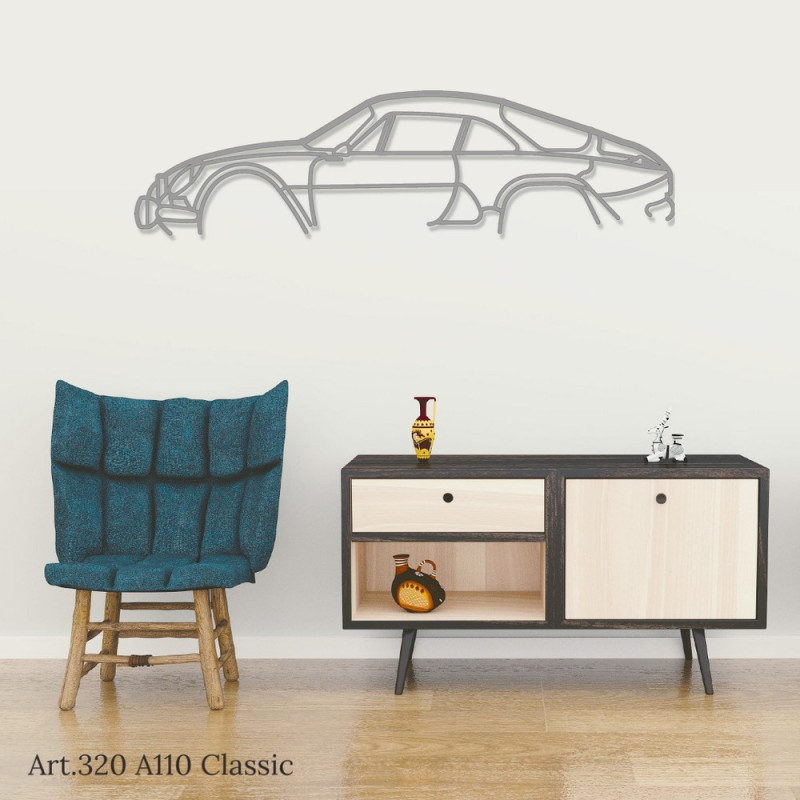 Décoration murale Art Design - silhouette Alpine A110 CLASSIC - AD-ART320-M.N.60 - ART.320WALL60