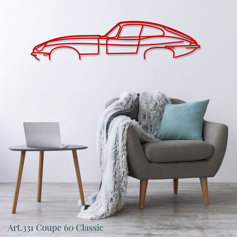 Decorazione murale Art Design - silhouette Ford Mustang COUPE 60 CLASSIC - AD-ART331-M.N.60 - ART.331WALL60