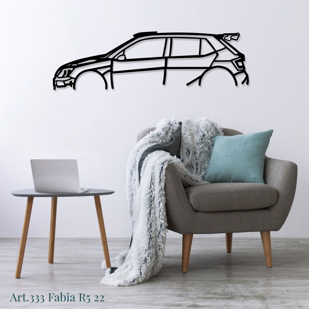 Art Design wall decoration - silhouette Skoda FABIA R5 22 - AD-ART333-M.N.60 - ART.333WALL60