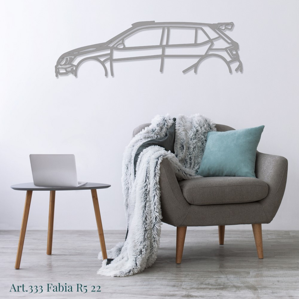 Art Design wall decoration - silhouette Skoda FABIA R5 22 - AD-ART333-M.N.60 - ART.333WALL60