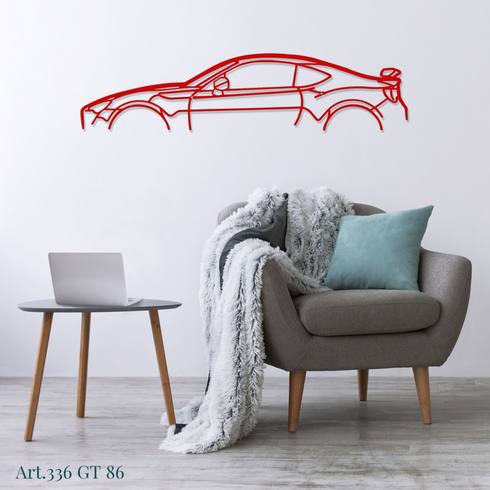 Muurkunst Design - Toyota GT86 silhouet - AD-ART336-M.N.60 - ART.336WALL60