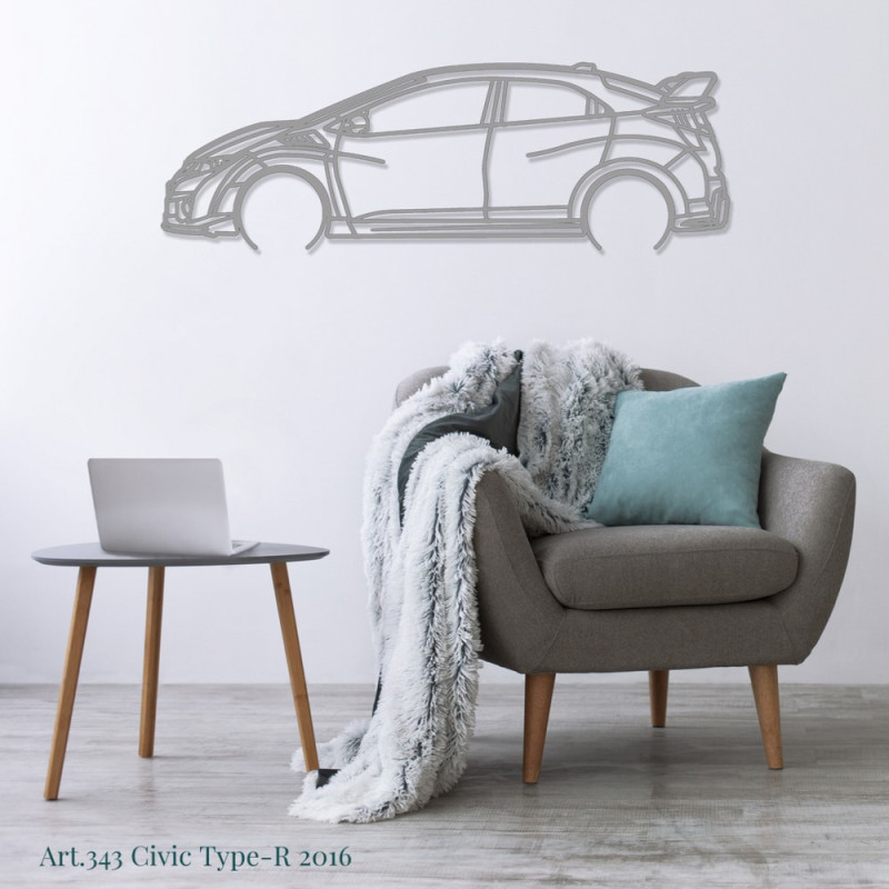 Art Design wall decoration - silhouette Honda CIVIC TYPE R 2016 - AD-ART343-M.N.60 - ART.343WALL60