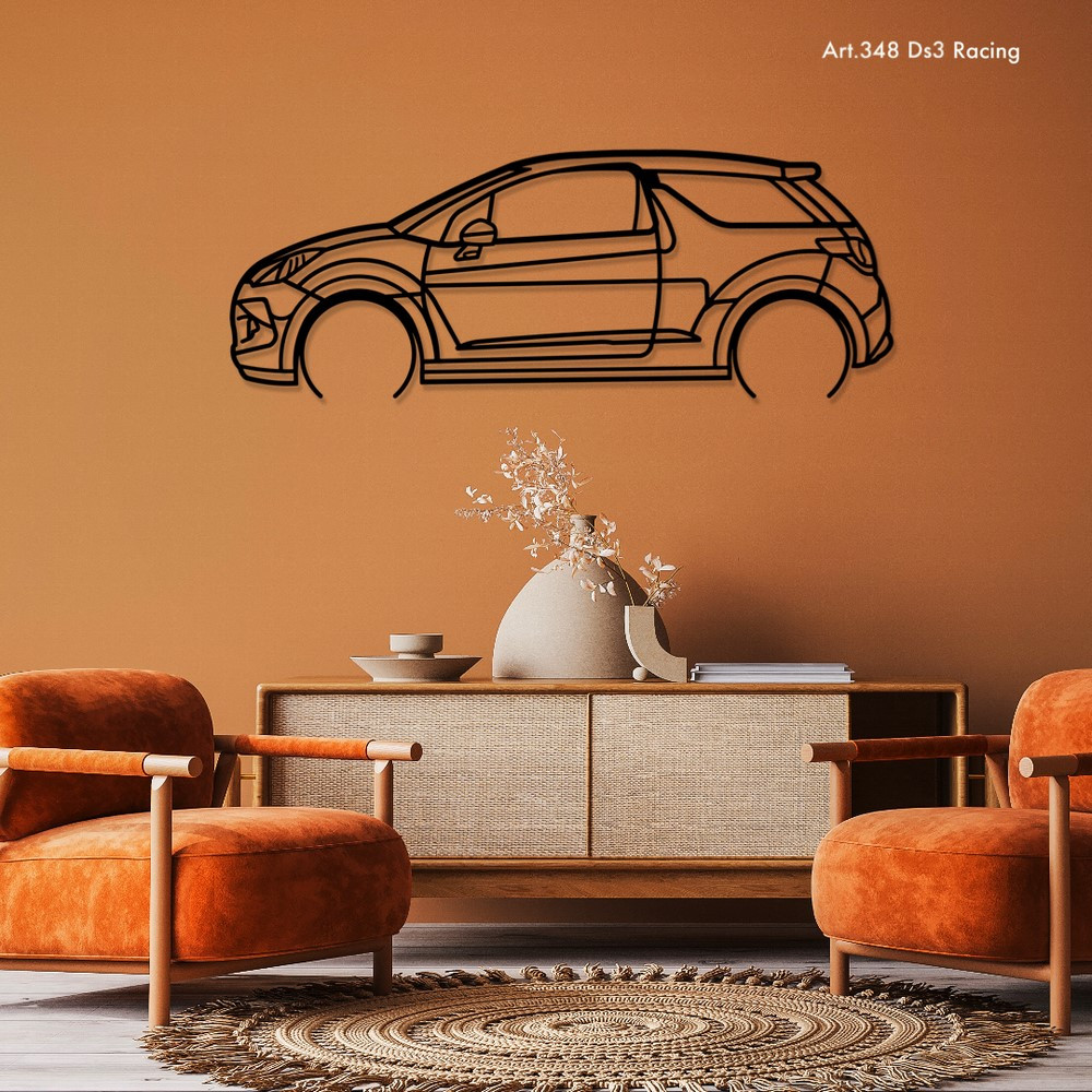 Décoration murale Art Design - silhouette Citroen DS3 RACING - AD-ART348-M.N.60 - ART.348WALL60