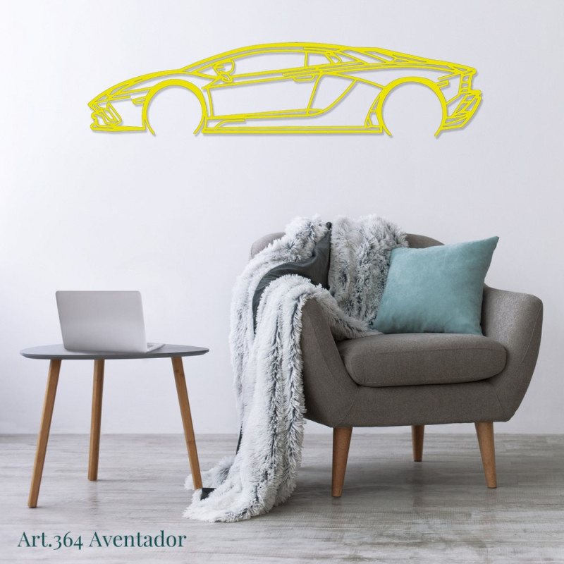 Décoration murale Art Design - silhouette Lamborghini AVENTADOR - AD-ART364-M.N.60 - ART.364WALL60