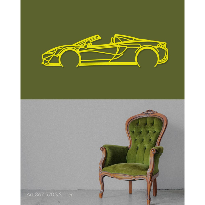 Muurkunst ontwerp - McLaren 570S SPIDER silhouet - AD-ART367-M.R.146 - ART.367WALL146RED