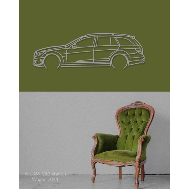 Décoration murale Art Design - silhouette Mercedes C63 STATION WAGON 2011 - AD-ART369-M.N.60 - ART.369WALL60