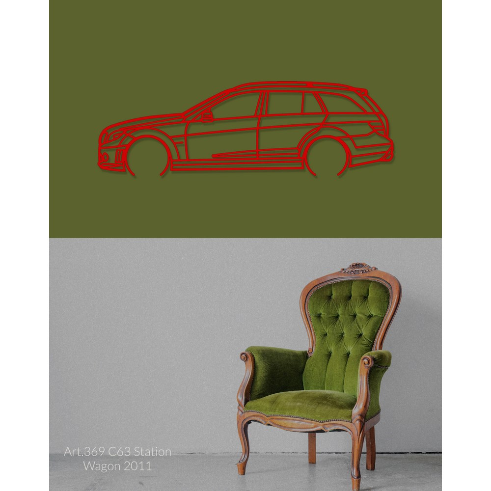 Art Design wall decoration - silhouette Mercedes C63 STATION WAGON 2011 - AD-ART369-M.N.60 - ART.369WALL60