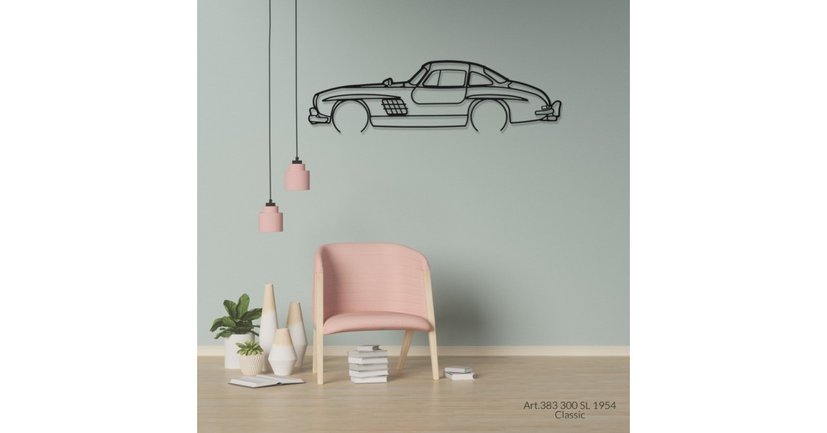 Decorazione murale Art Design - silhouette Mercedes 300 SL 1954 CLASSIC