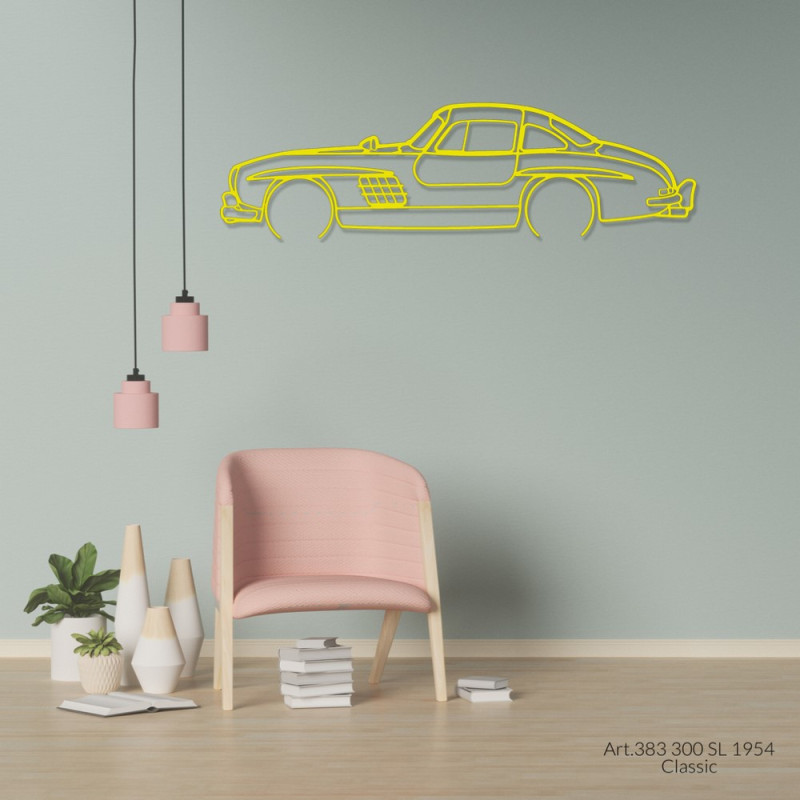 Decorazione murale Art Design - silhouette Mercedes 300 SL 1954 CLASSIC - AD-ART383-M.N.60 - ART.383WALL60