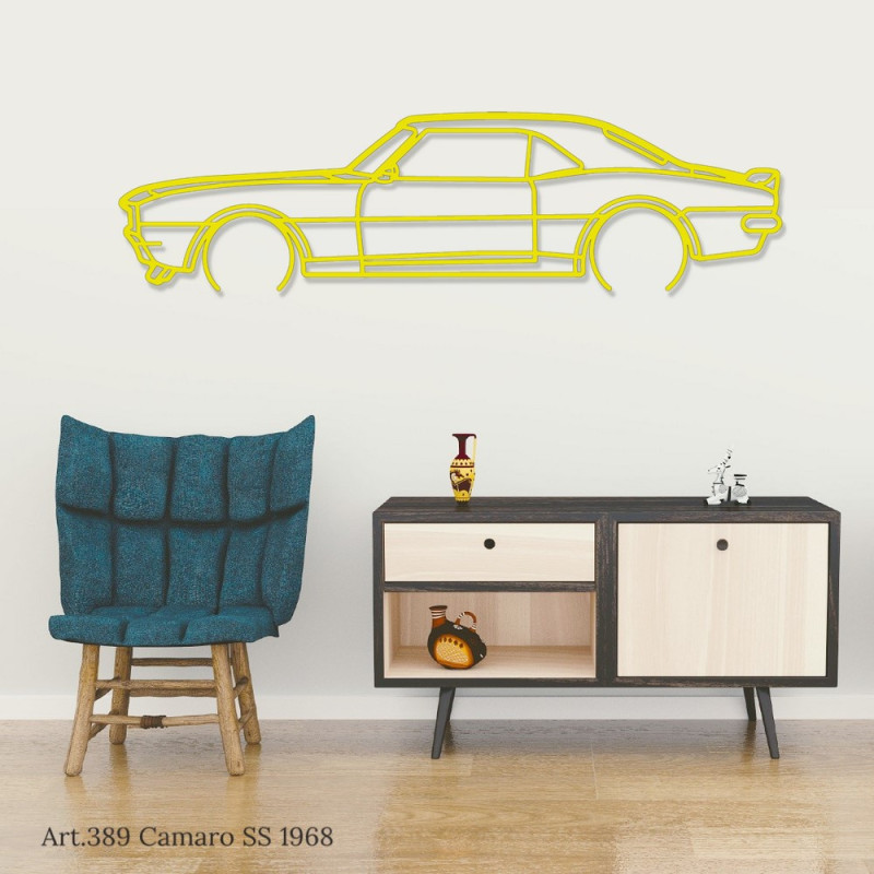Art Design wall decoration - silhouette Chevrolet CAMARO SS 1968 - AD-ART389-M.N.60 - ART.389WALL60