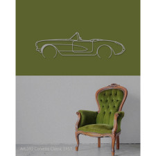 Décoration murale Art Design - silhouette Chevrolet CORVETTE CLASSIC 1957