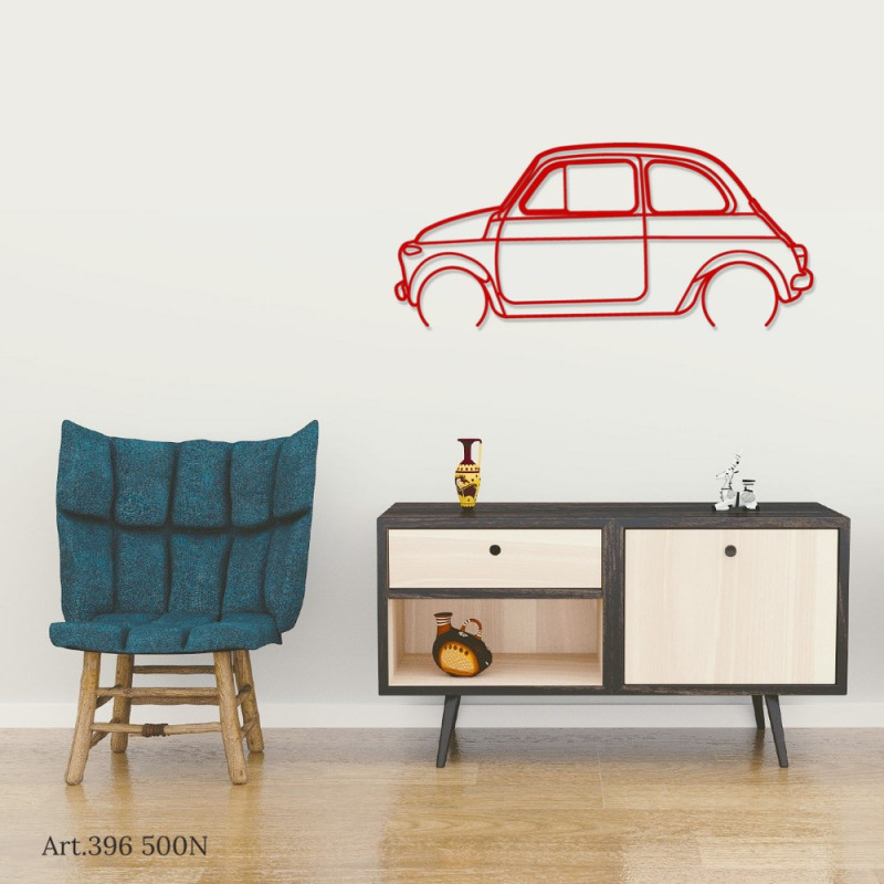 Décoration murale Art Design - silhouette Fiat 500 No - AD-ART396-M.N.60 - ART.396WALL60