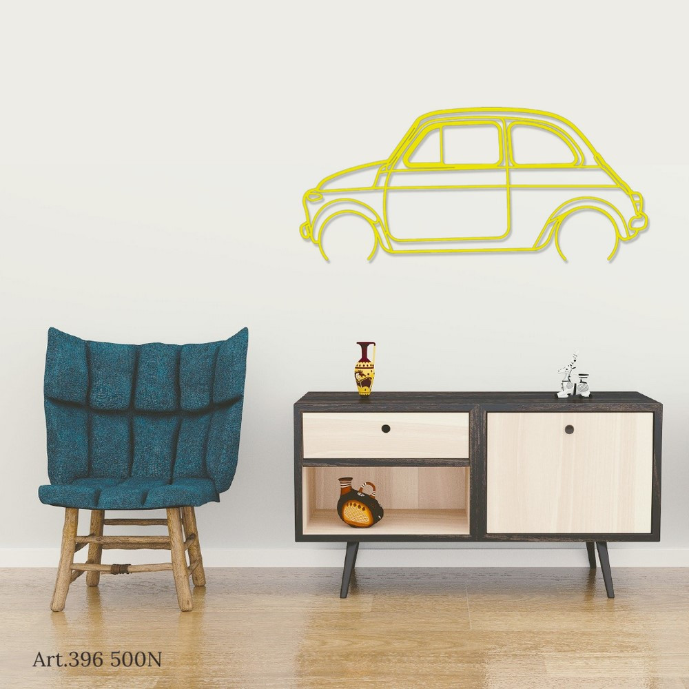 Décoration murale Art Design - silhouette Fiat 500 No - AD-ART396-M.N.60 - ART.396WALL60