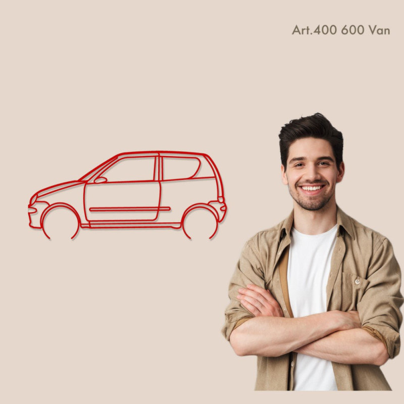 Decorazione murale Art Design - silhouette Fiat 600 VAN - AD-ART400-M.N.60 - ART.400WALL60
