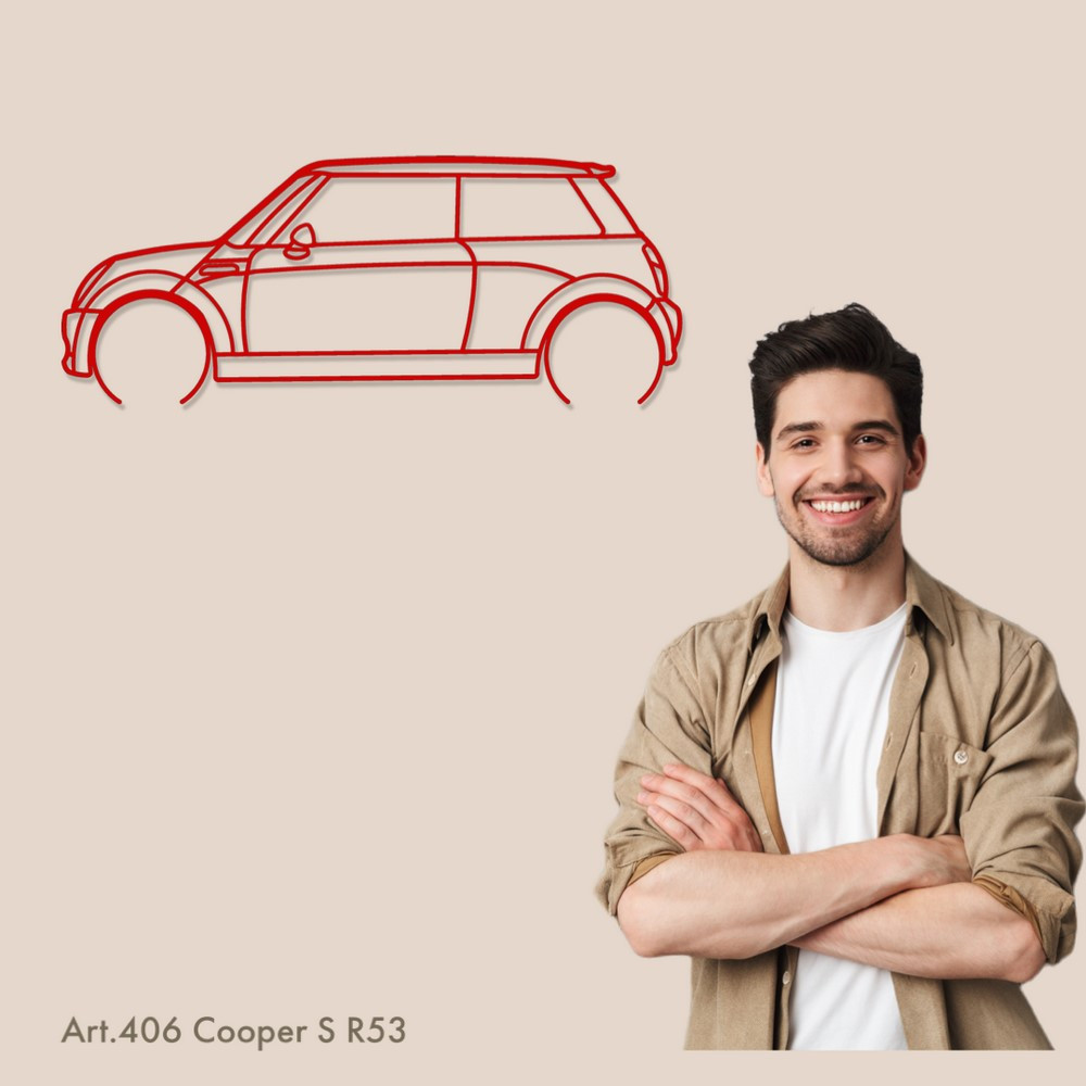 Décoration murale Art Design - silhouette Mini COOPER S R53 - AD-ART406-M.N.60 - ART.406WALL60