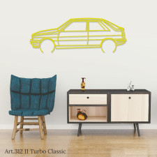Décoration à poser Art Design support bois - silhouette Renault 11 TURBO CLASSIC