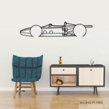 Décoration à poser Art Design support bois - silhouette  Formule 1 1965