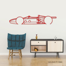 Décoration à poser Art Design support bois - silhouette  Formule 1 1965