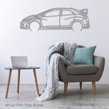 Décoration à poser Art Design support bois - silhouette Nissan CIVIC TYPE R 2016