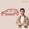 Art Design table decoration with wood base - silhouette Fiat 500L