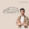 Decorazione da tavolo Art Design con base in legno - silhouette Fiat 500 CONVERTIBLE