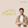 Art Design table decoration with wood base - silhouette Fiat 600 VAN