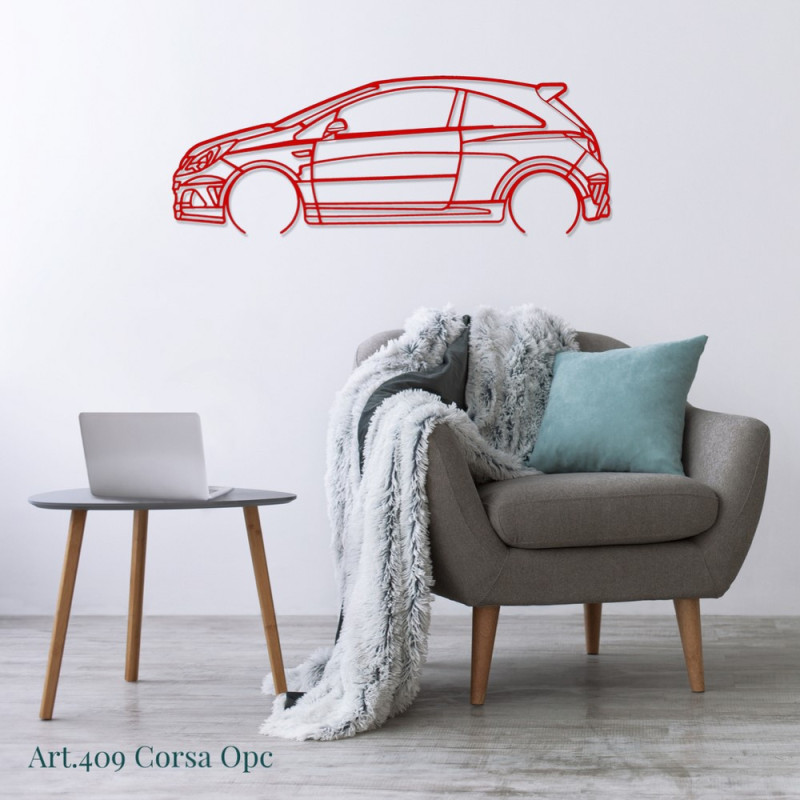 Art Deco houten standaard - silhouet Opel RACE OPC - AD-ART409-TB.N.60 - ART.409OAKT60