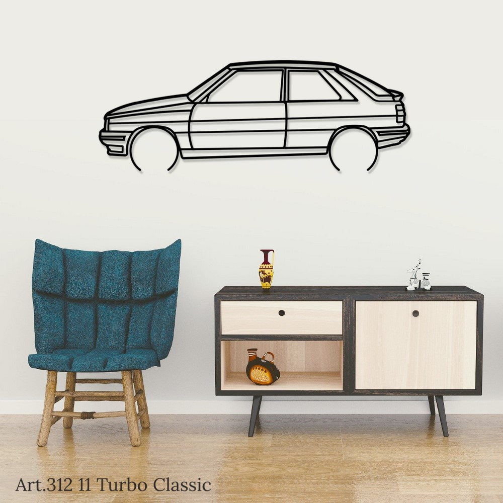 Decor de așezat Art Design pe suport de oțel – siluetă Renault 11 TURBO CLASSIC - AD-ART312-TA.N.60 - ART.312STEELT60