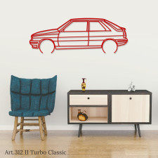 Décoration à poser Art Design support acier - silhouette Renault 11 TURBO CLASSIC