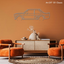 Décoration à poser Art Design support acier - silhouette Fiat 131 CLASSIC