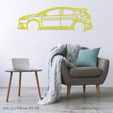 Art Design table decoration with steel stand - silhouette Ford FOCUS RSIII