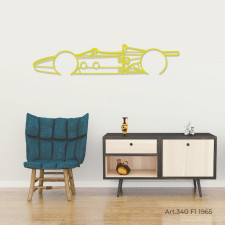 Décoration à poser Art Design support acier - silhouette  Formule 1 1965