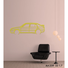 Art Design table decoration with steel stand - silhouette Alfa Romeo 33 1.7