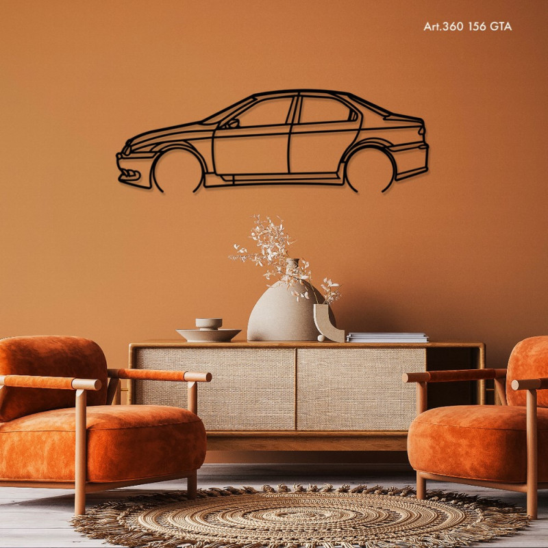 Decor de așezat Art Design pe suport de oțel – siluetă Alfa Romeo 156 GTA - AD-ART360-TA.N.60 - ART.360STEELT60
