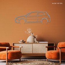 Art Design table decoration with steel stand - silhouette Alfa Romeo 147 GTA