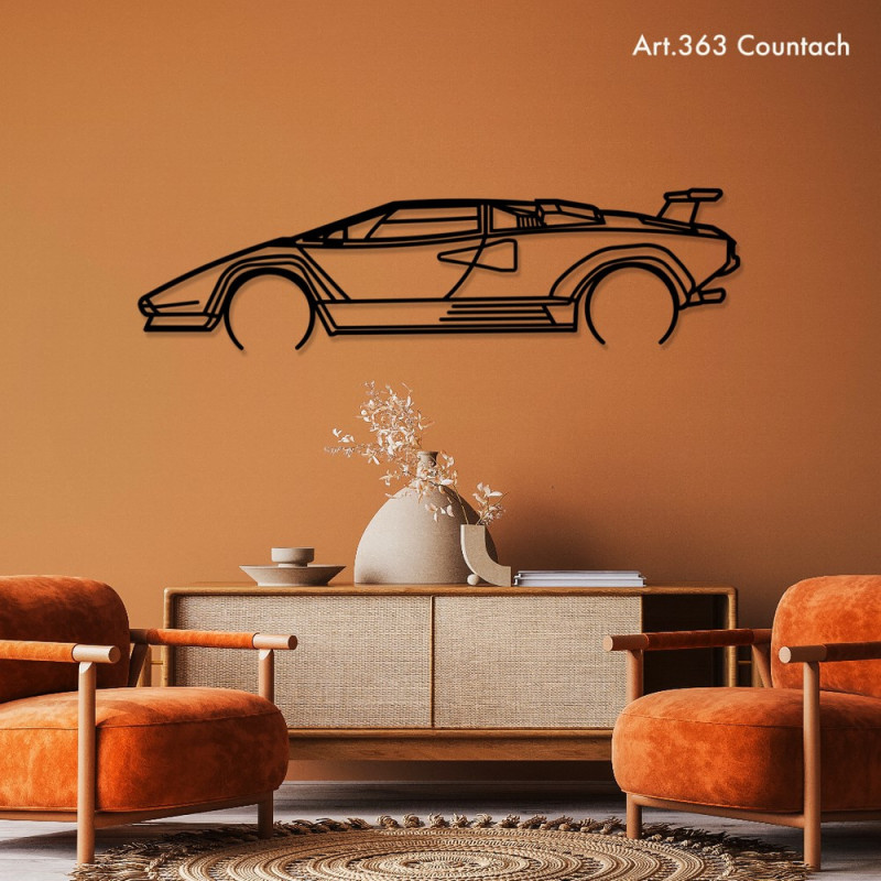 Tafel decor Art Design stalen staander - Lamborghini silhouet COUNTACH - AD-ART363-TA.N.60 - ART.363STEELT60