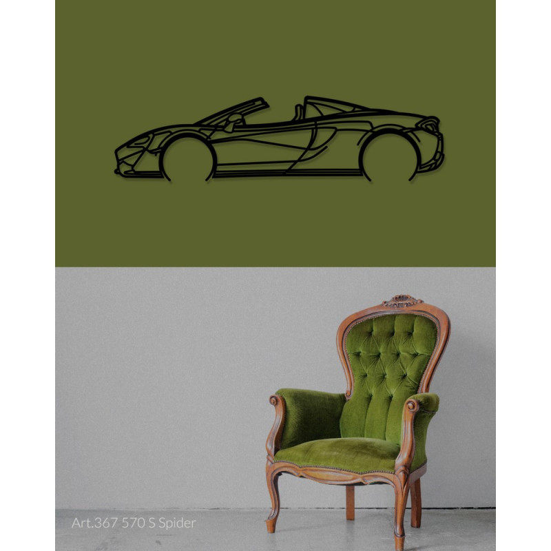 Art Design table decoration with steel stand - silhouette McLaren 570S SPIDER - AD-ART367-TA.N.60 - ART.367STEELT60