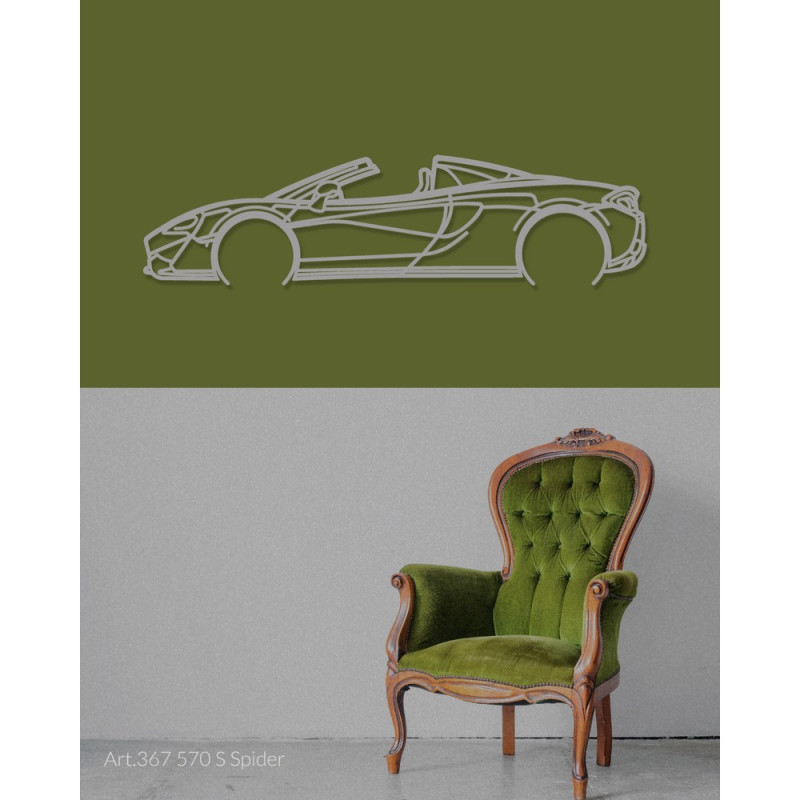 Décoration à poser Art Design support acier - silhouette McLaren 570S SPIDER - AD-ART367-TA.N.60 - ART.367STEELT60