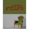 Art Design table decoration with steel stand - silhouette Mercedes C63 STATION WAGON 2011
