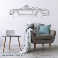 Décoration à poser Art Design support acier - silhouette Fiat 600 CONVERTIBLE