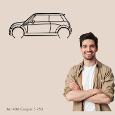 Art Design table decoration with steel stand - silhouette Mini COOPER S R53