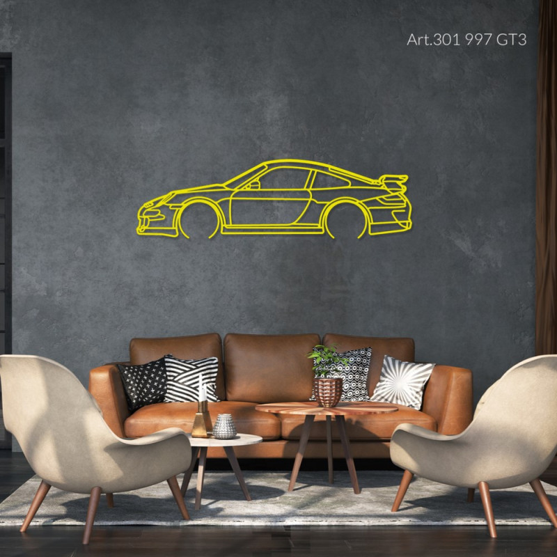 Decorazione murale Art Design - silhouette Porsche 997 GT3 - AD-ART301-M.N.60 - ART.301WALL60