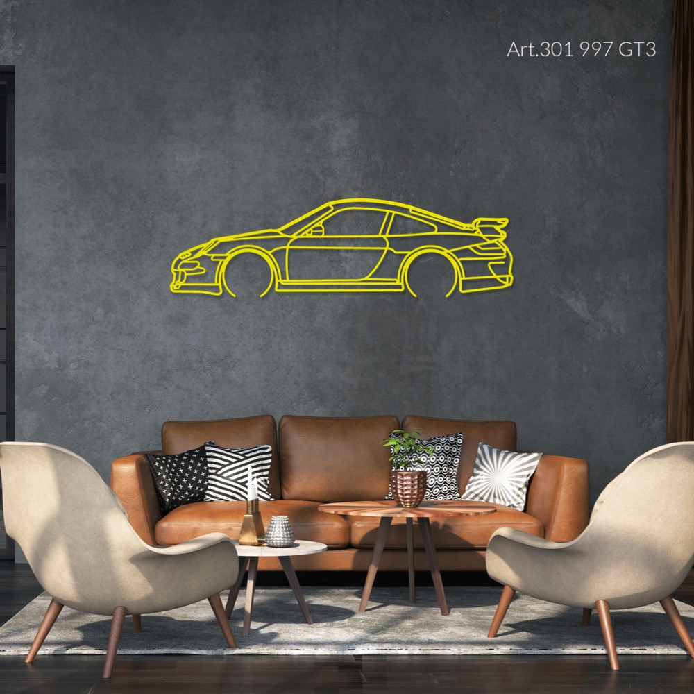 Décoration murale Art Design - silhouette Porsche 997 GT3 - AD-ART301-M.N.60 - ART.301WALL60