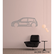 Décoration murale Art Design - silhouette Renault CLIO 3 V6