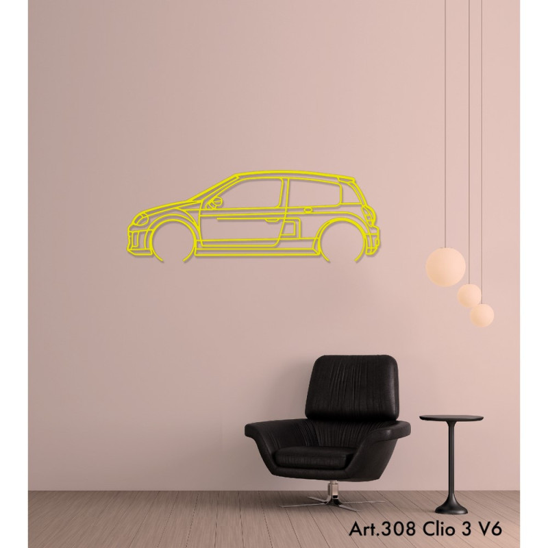 Decorazione murale Art Design - silhouette Renault CLIO 3 V6 - AD-ART308-M.N.60 - ART.308WALL60