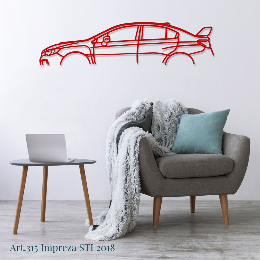 Décoration murale Art Design - silhouette Subaru IMPREZA STI 2018 - AD-ART315-M.N.60 - ART.315WALL60