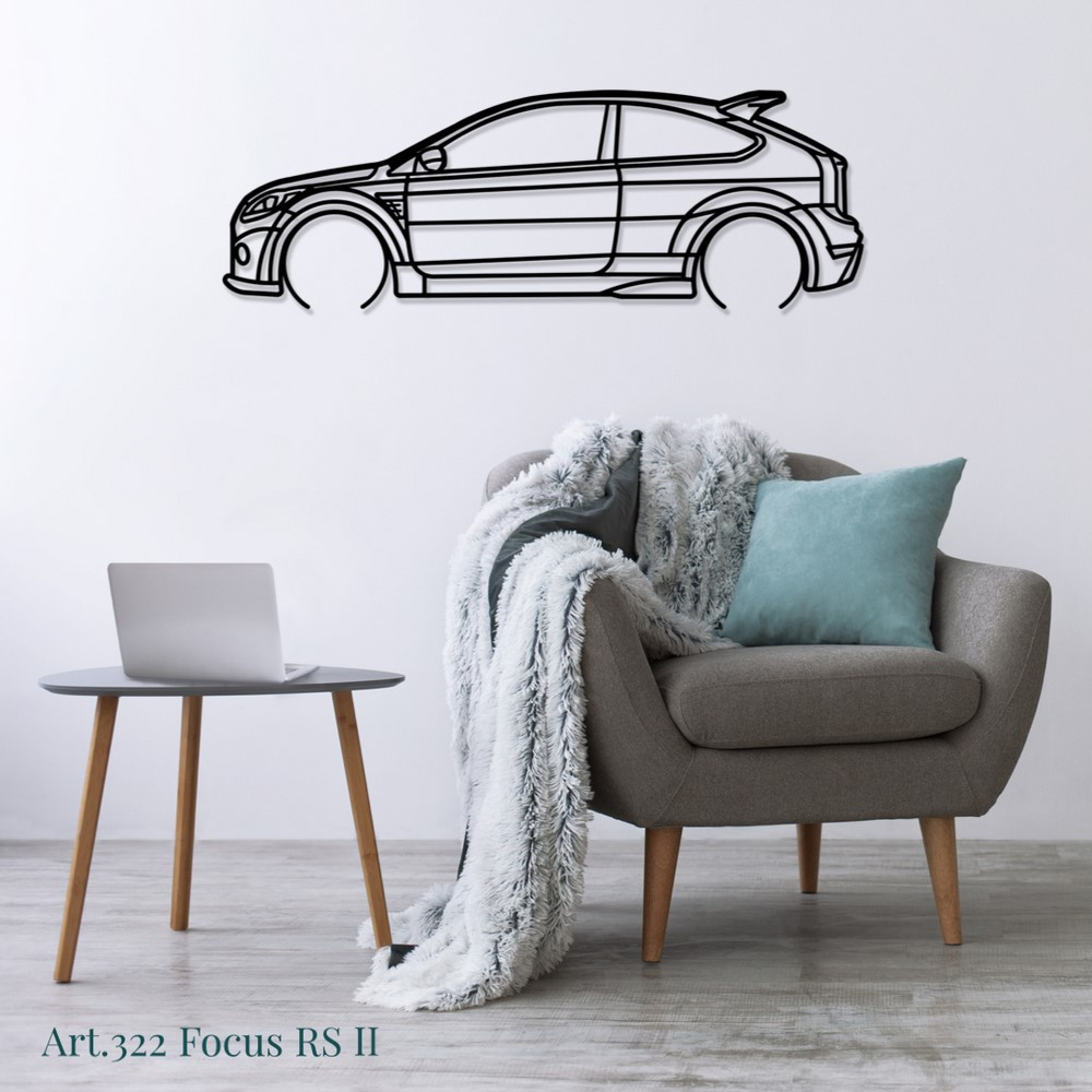 Muurkunst Design - silhouet Ford FOCUS RS II - AD-ART322-M.N.60 - ART.322WALL60