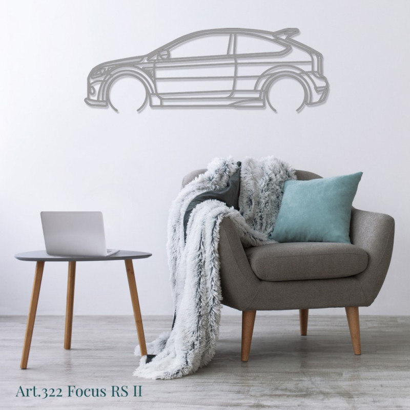 Muurkunst Design - silhouet Ford FOCUS RS II - AD-ART322-M.N.60 - ART.322WALL60