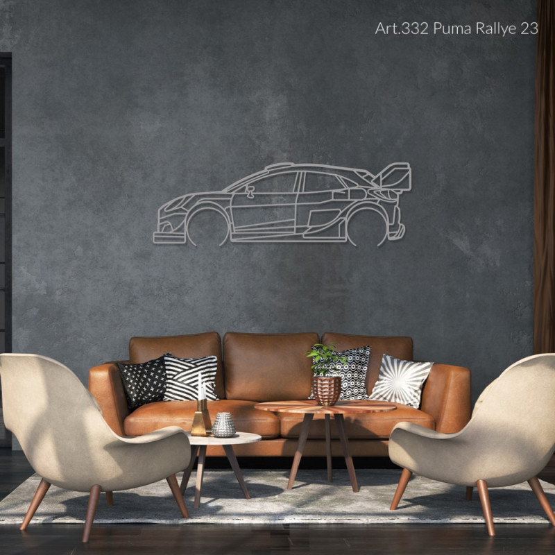 Muurkunst Decoratie Ontwerp - silhouet Ford PUMA RALLYE 23 - AD-ART332-M.N.60 - ART.332WALL60