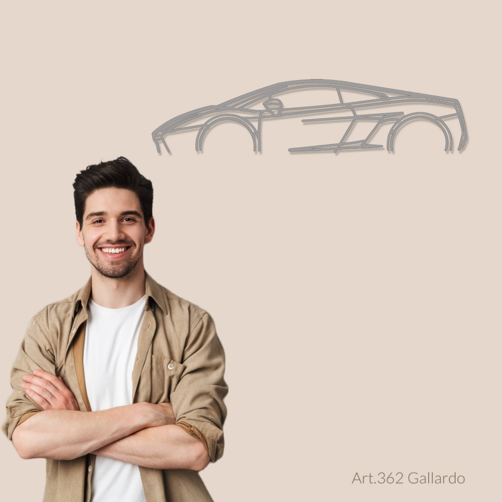 Art Design wall decoration - silhouette Lamborghini GALLARDO - AD-ART362-M.N.60 - ART.362WALL60